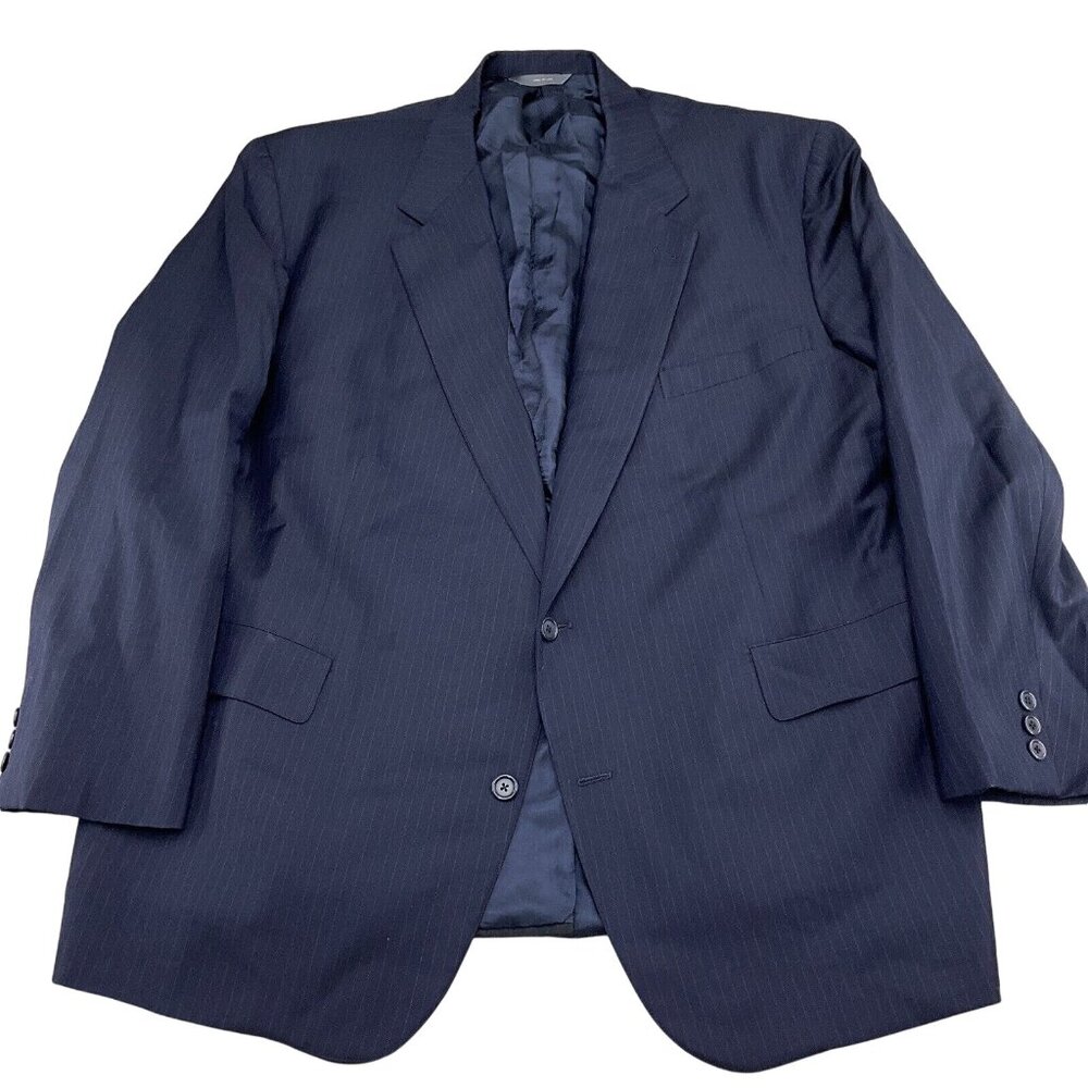 Brooks Brothers‎ Blazer Men 48 Blue Pinstripe Bespoke Classic Career USA VTG